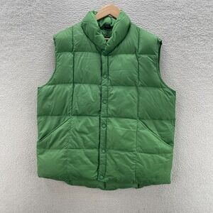 Lands End Vest Mens Large Green Goose Down Puffer Bubble Gorpcore Hiking Camping